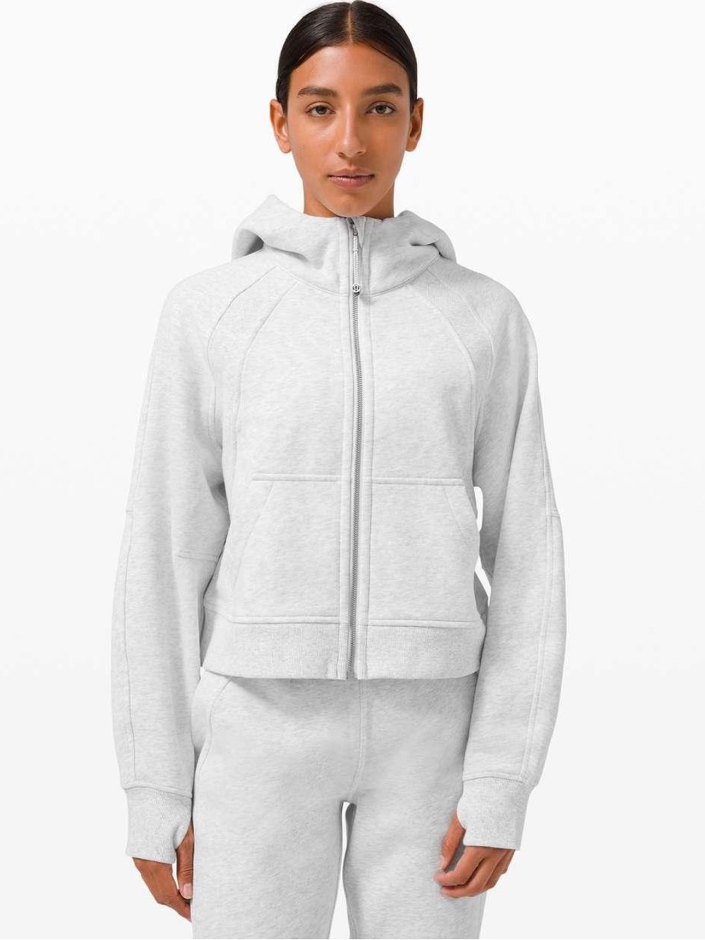 Lululemon Grey Zip-Up Hooded Jacket for Women